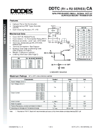 Datasheet DDTC115ECA-7 производства Diodes