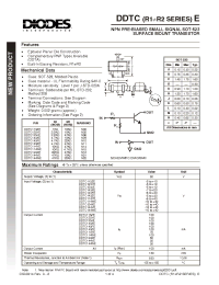 Datasheet DDTC123YE-7 производства Diodes