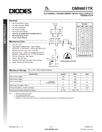 Datasheet DMN601TK производства Diodes