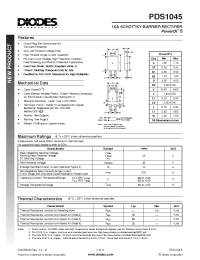 Datasheet PDS1045-13 manufacturer Diodes