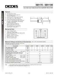 Datasheet SB170-SB1100 производства Diodes