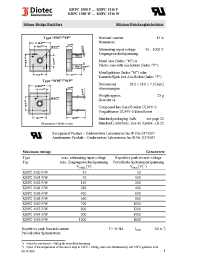 Datasheet KBPC1502FW производства Diotec