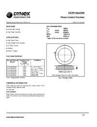 Datasheet DCR1594SW производства Dynex