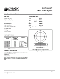 Datasheet DCR1595SW производства Dynex