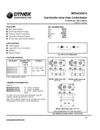 Datasheet MP04DD810-26-W3A manufacturer Dynex