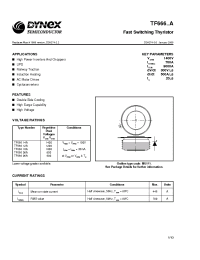 Datasheet TF66608A manufacturer Dynex