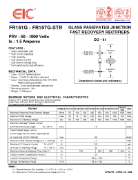 Datasheet FR156G-STR производства EIC