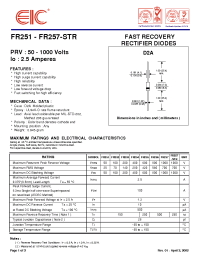 Datasheet FR257 manufacturer EIC