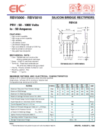 Datasheet RBV5001 производства EIC