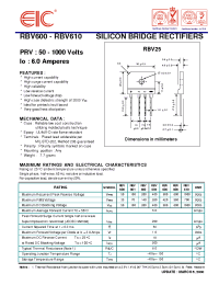 Datasheet RBV602 производства EIC