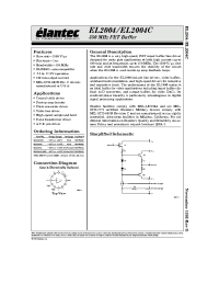 Datasheet EL2004C производства Elantec