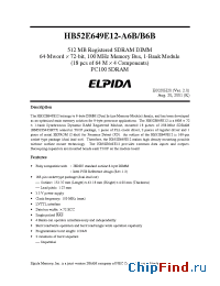Datasheet HB52E649E12-B6B производства Elpida