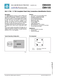 Datasheet EM4005 производства EM Microelectronic