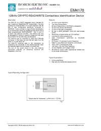 Datasheet EM4170A5WW11 производства EM Microelectronic