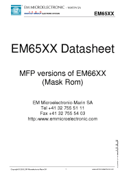 Datasheet EM6503P02 производства EM Microelectronic