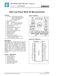 Datasheet EM6603 manufacturer EM Microelectronic
