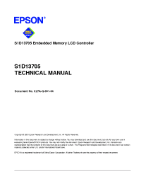 Datasheet S1D13705 manufacturer EPSON