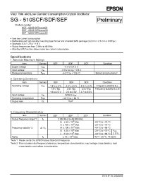 Datasheet SG-510SEF производства EPSON