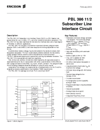 Datasheet PBL386112QNT производства Ericsson