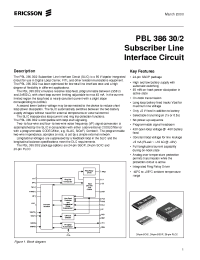 Datasheet PBL38630-2 производства Ericsson
