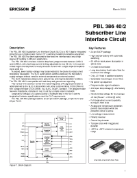 Datasheet PBL38640-2 производства Ericsson