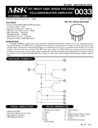 Datasheet 0033 manufacturer Неопределенные