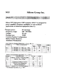 Datasheet 2N5177 manufacturer Неопределенные