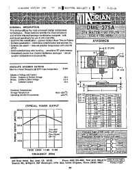 Datasheet DME375A производства Неопределенные