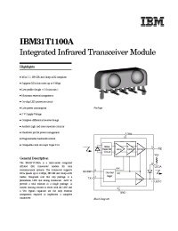 Datasheet IBM31T1100 manufacturer Неопределенные