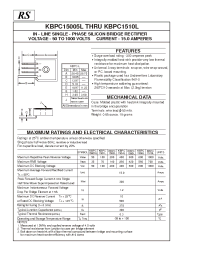 Datasheet KBPC1501L производства Неопределенные