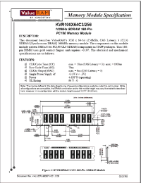 Datasheet KVR100X64C3256 производства Неопределенные