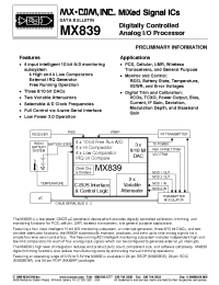 Datasheet MX839DW manufacturer Неопределенные