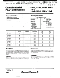 Datasheet PAL10C4CNXXXX manufacturer Неопределенные