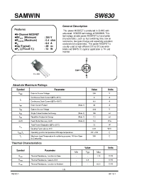 Datasheet SW630 manufacturer Неопределенные