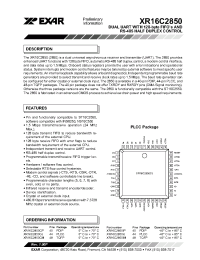 Datasheet 16C2850 manufacturer Exar