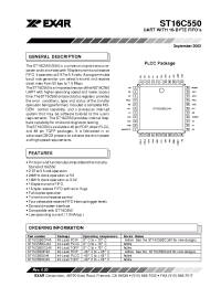 Datasheet ST16C550CJ44 производства Exar