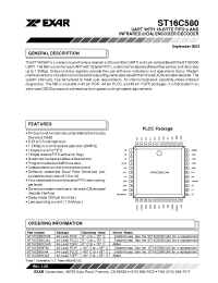 Datasheet ST16C580CJ44 производства Exar