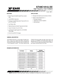 Datasheet ST49C101A производства Exar
