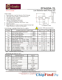 Datasheet EFA025A-70 производства Excelics
