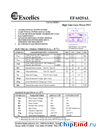 Datasheet EFA025AL производства Excelics