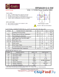 Datasheet RFMA0912-05W производства Excelics