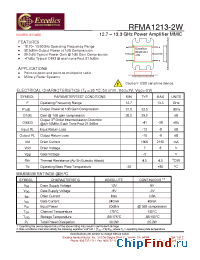 Datasheet RFMA1213-2W производства Excelics
