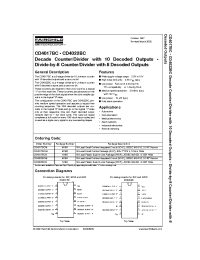 Datasheet CD4017BCCW manufacturer Fairchild