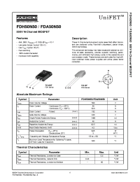 Datasheet FDH50N50 производства Fairchild