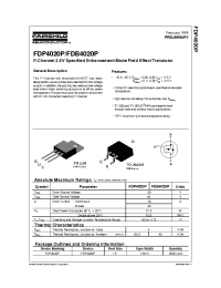 Datasheet FDP4020P производства Fairchild