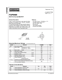 Datasheet FQP6N80 производства Fairchild