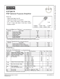 Datasheet KSP2907ACBU производства Fairchild