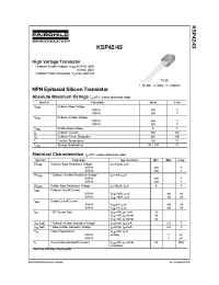 Datasheet KSP43 производства Fairchild
