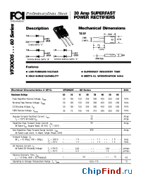Datasheet VF30C05 производства FCI