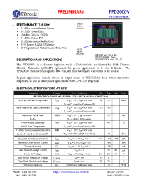 Datasheet FPD2000V производства Filtronic